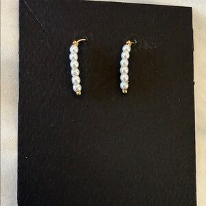 Elegant Pearl Hoop Earrings